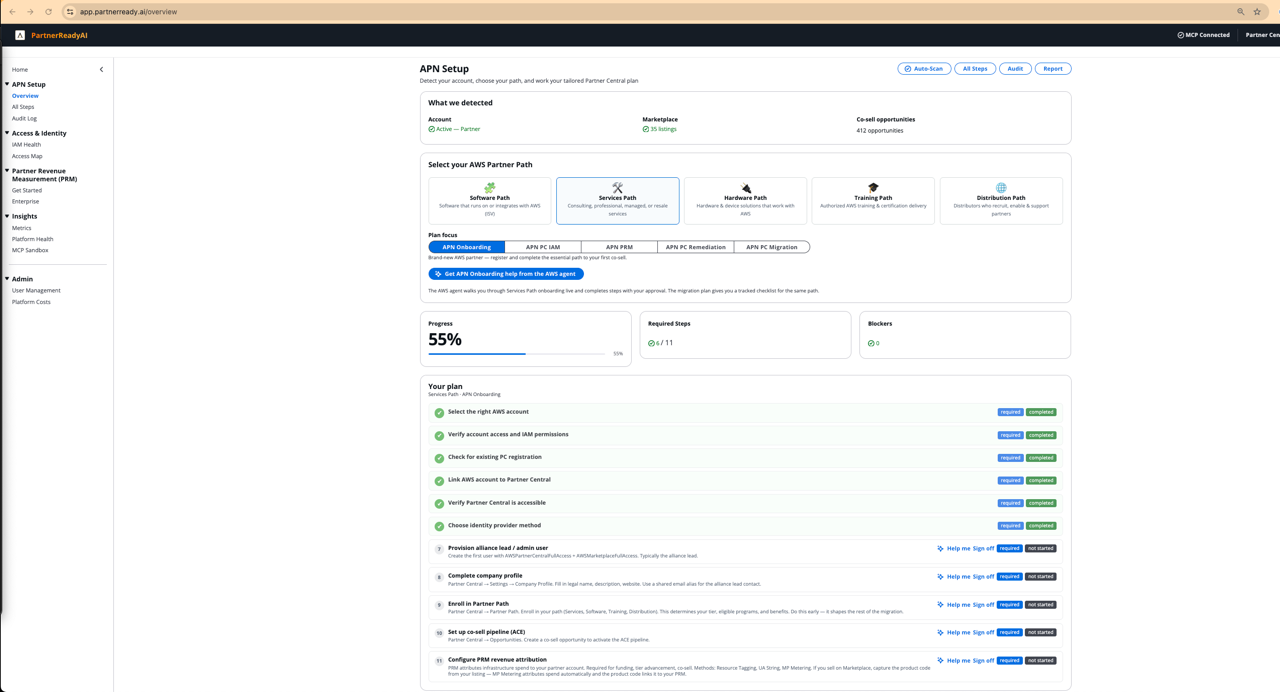 Guided APN setup and migration steps